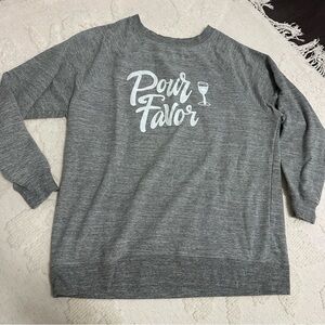 Wildfox Pour Favor Sweatshirt Medium gray long sleeve shirt EUC